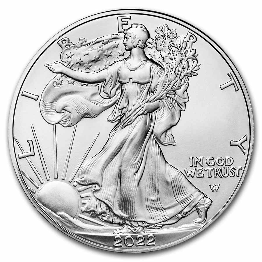 【新品】Silver Eagleイーグル銀貨2022-（W） PCGS MS70 2022-american-silver-eagle-ms-